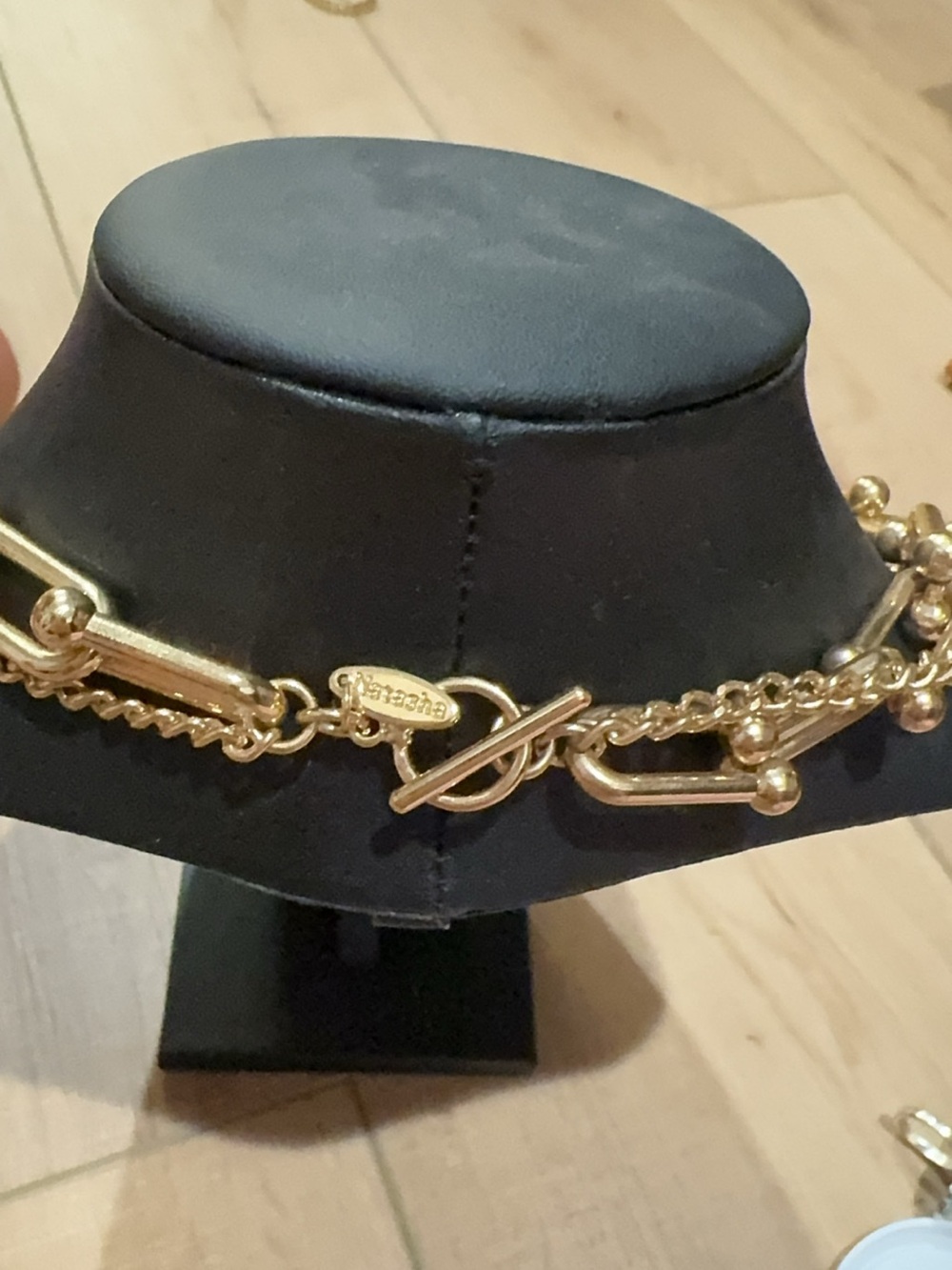 Gold Chain Link Toggle Necklace